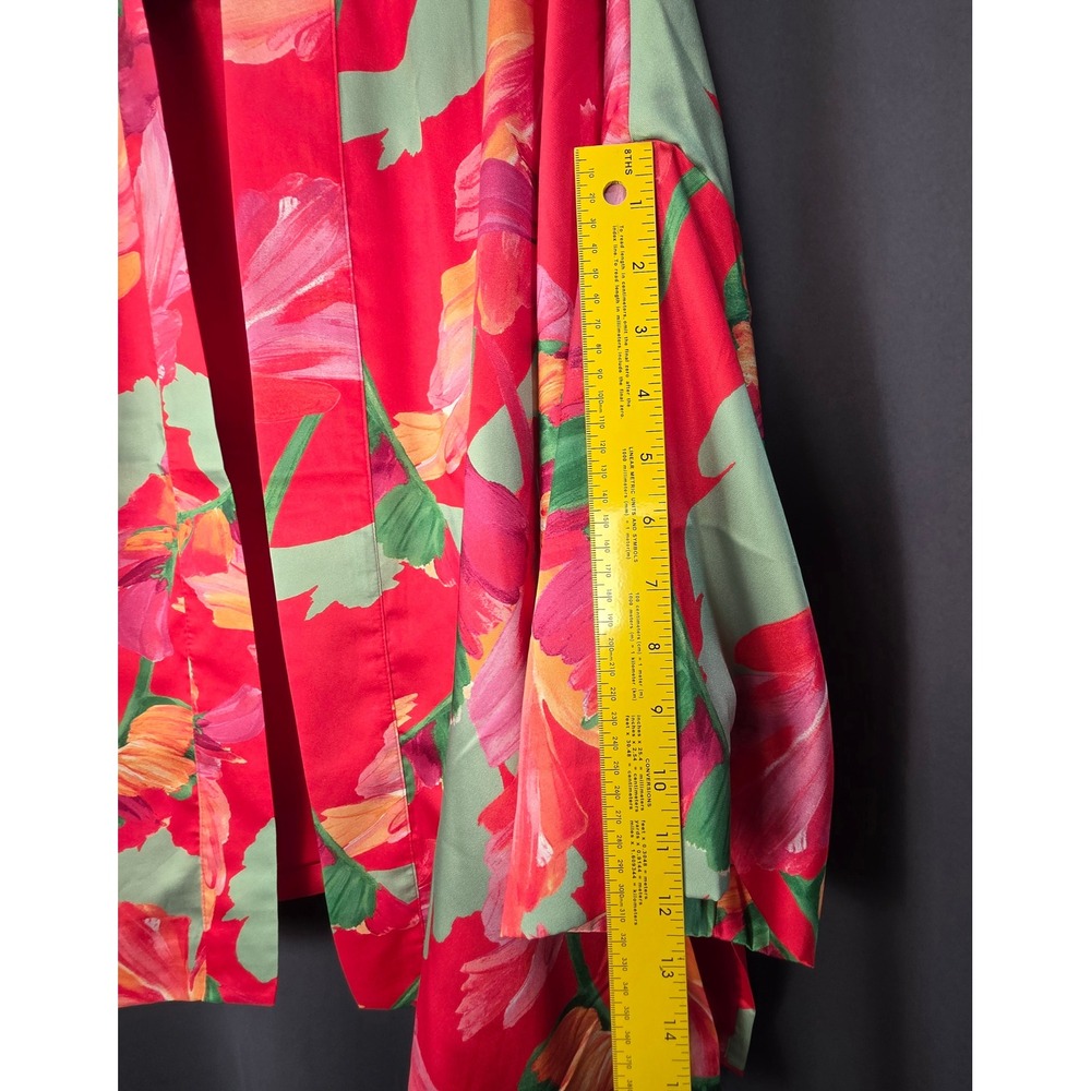 Chicos Tropical Floral Kimono Jacket Open Front L/XL Lined 3/4 Sleeve - Picture 5 of 7